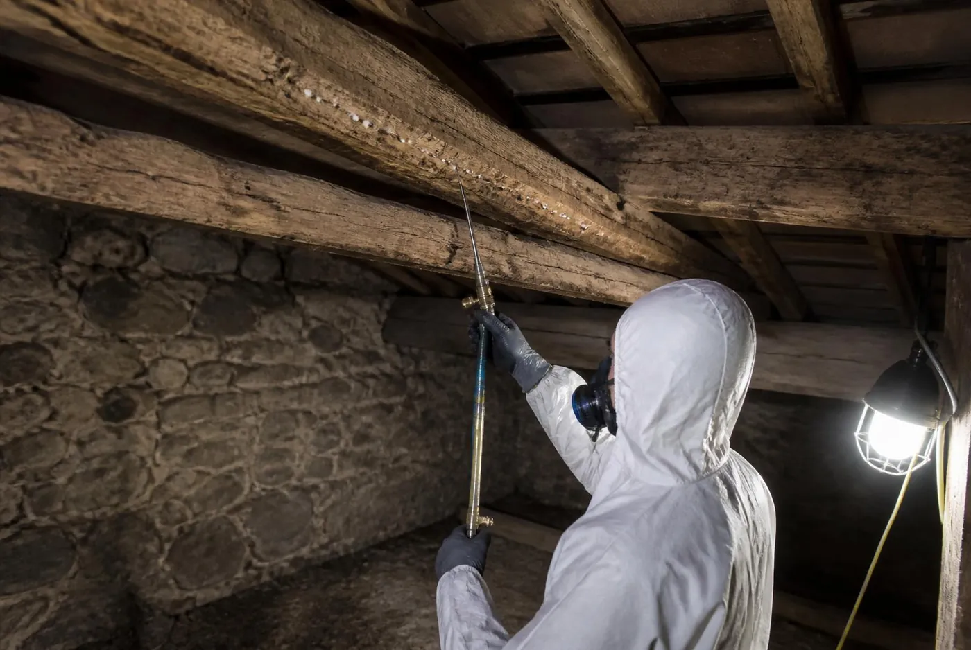 Traitement d'une charpente ancienne contre les insectes xylophages par injection à Aubagne
